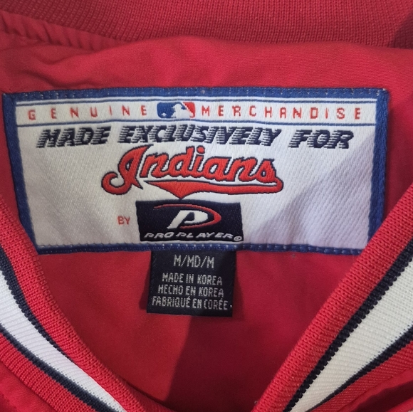 Vintage Cleveland Indians Pro Player Pullover Jacket Medium Red MLB Windbreaker - Picture 3 of 8
